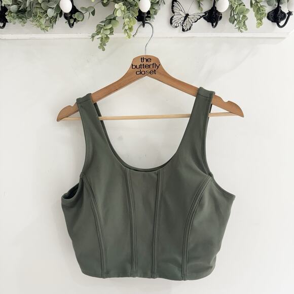 P’tula Green Built In Bra Tank XL T.S - Picture 1 of 3